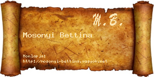 Mosonyi Bettina névjegykártya